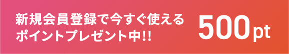 新規会員登録で500ポイント