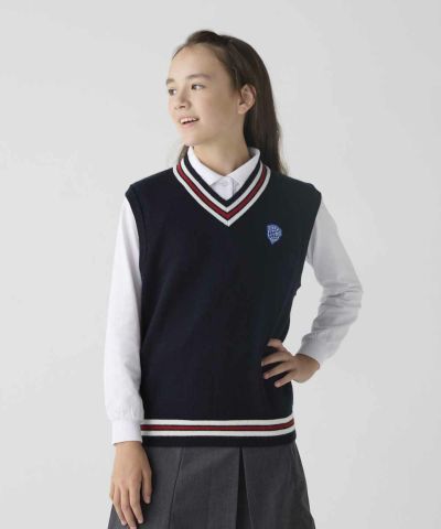 BEAMS SCHOOL キッズ チルデンニットベスト/ネイビー | OCEANweb