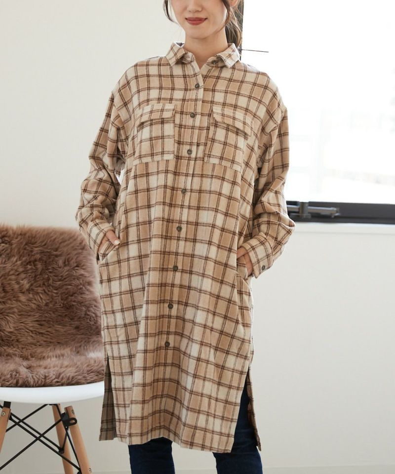 ocean pacific<br>レディース チェックシャツワンピース