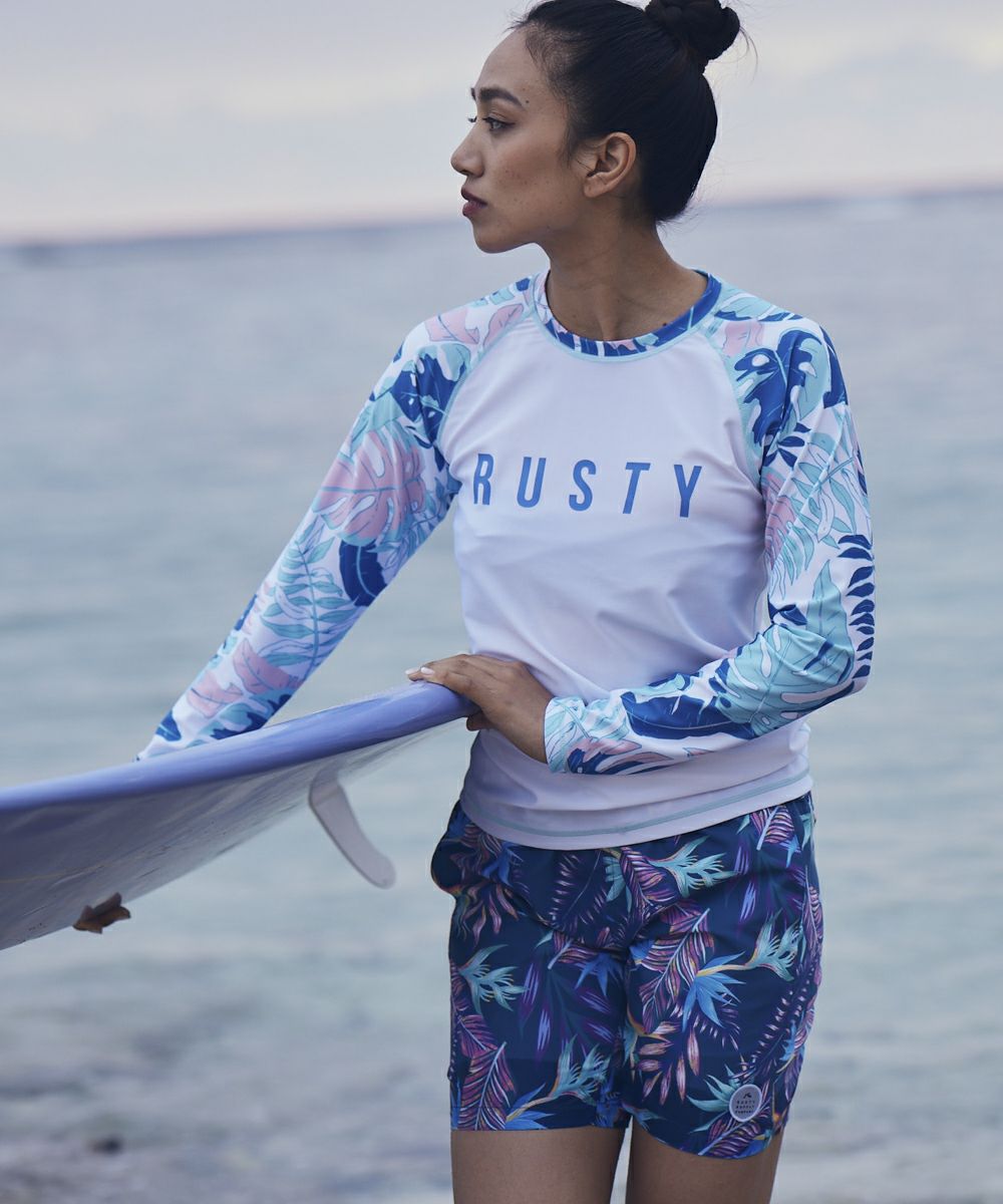 Rusty ラスティ レディスrustyラッシュガード サマー レジャー レディースラッシュガード レディース Blk 21春の新作