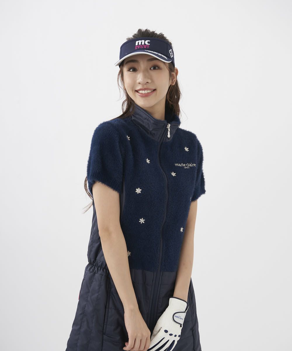 マリクレール レディース 異素材ワンピース ゴルフウェア トップス 保温 防寒 送料無料 marie claire 732403 marie claireレディース 異素材ワンピース｜保温 | OCEANweb