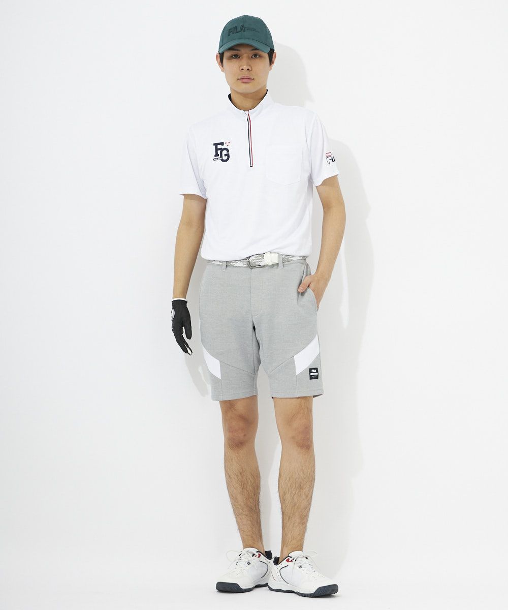 FILA GOLFメンズ ハーフZIP半袖シャツ｜吸汗速乾 / UVカット
