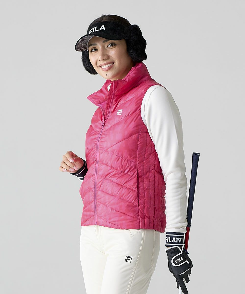 FILA GOLFレディース ハイブリッドダウンベスト｜撥水加工 / 保温