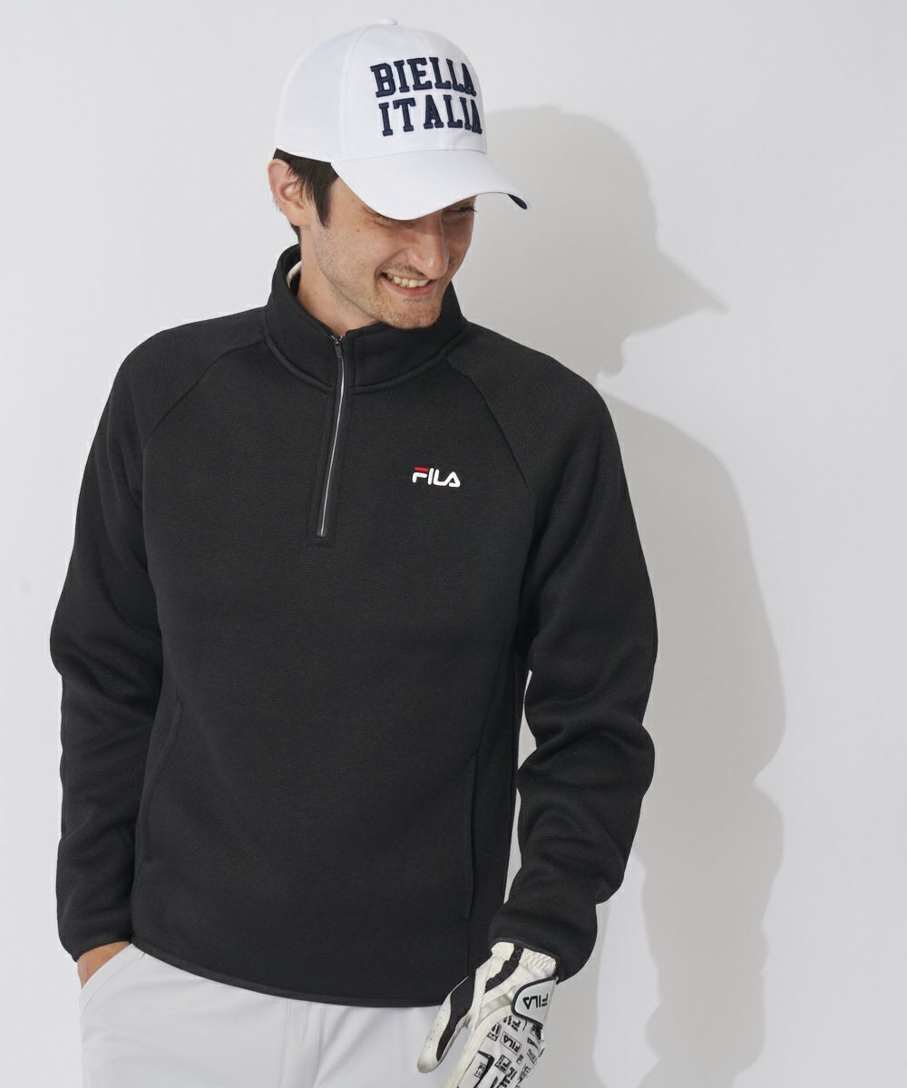 FILA GOLF メンズ 裏起毛ハーフジップ長袖シャツ｜UVカット / 保温