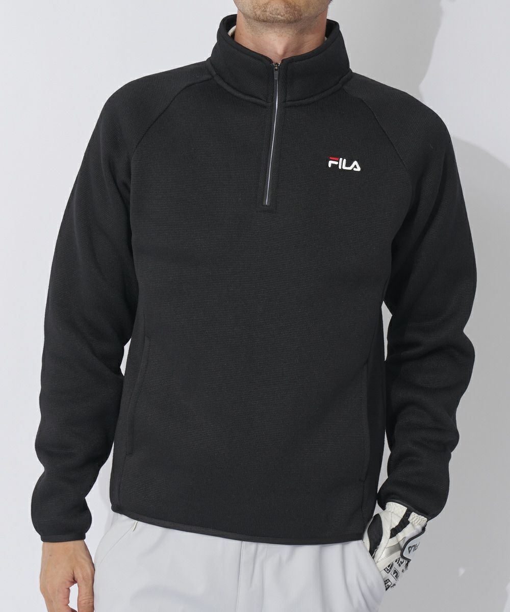 FILA GOLF メンズ 裏起毛ハーフジップ長袖シャツ｜UVカット / 保温