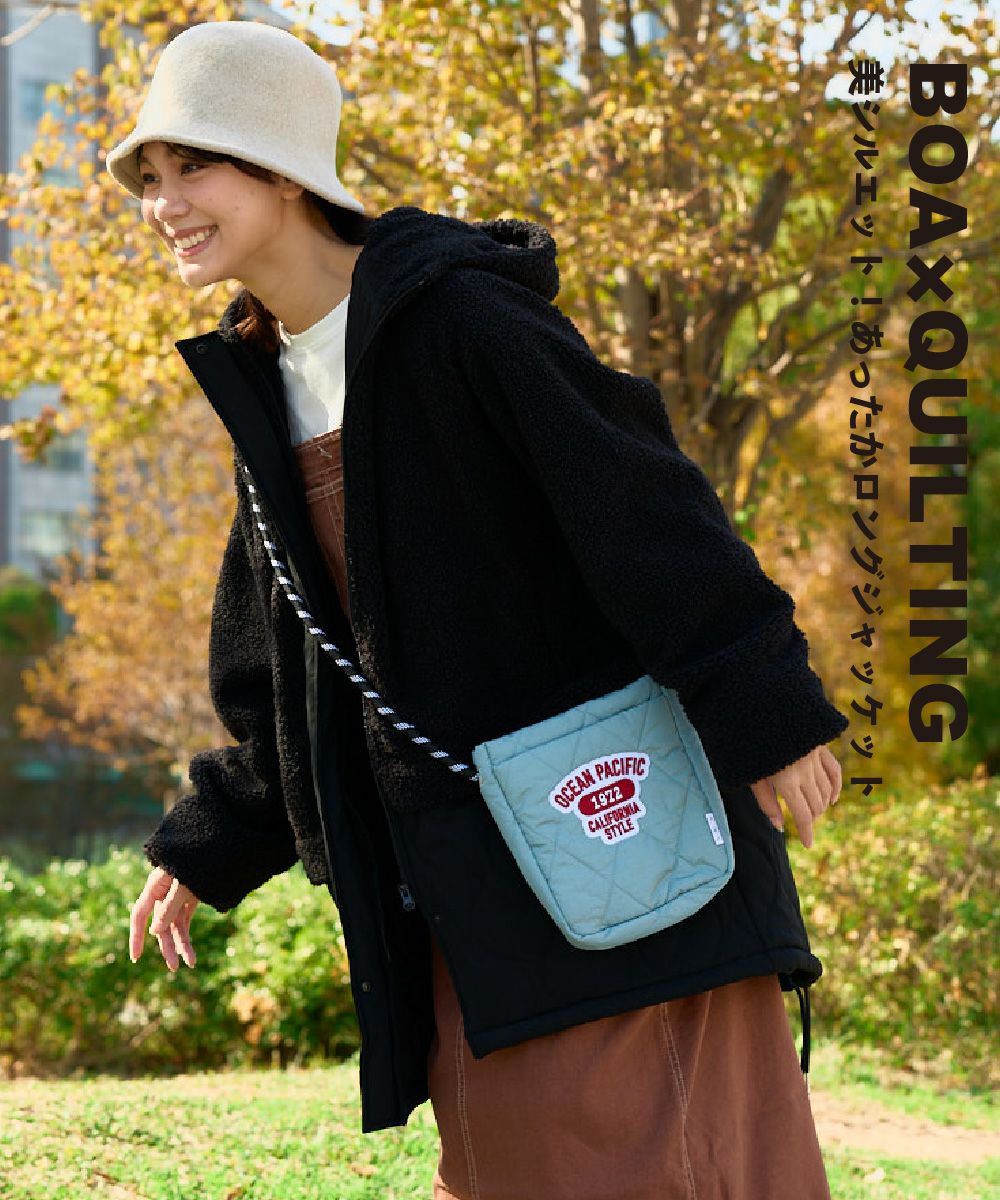 ocean pacific レディース 柄ボア×キルティング リバーシブル 2way 