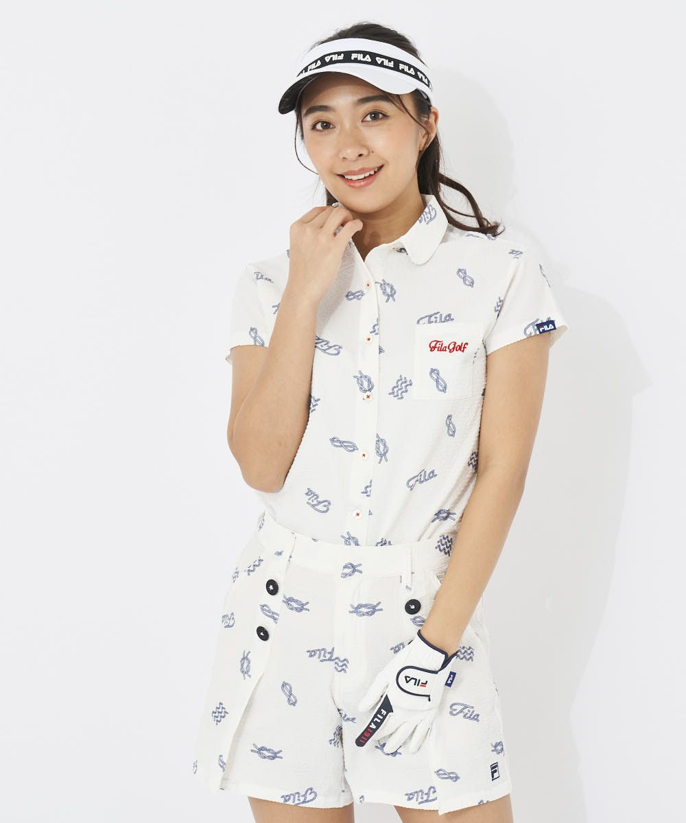 フィラゴルフ 上下セットアップ 半袖ゴルフシャツL ショートパンツM