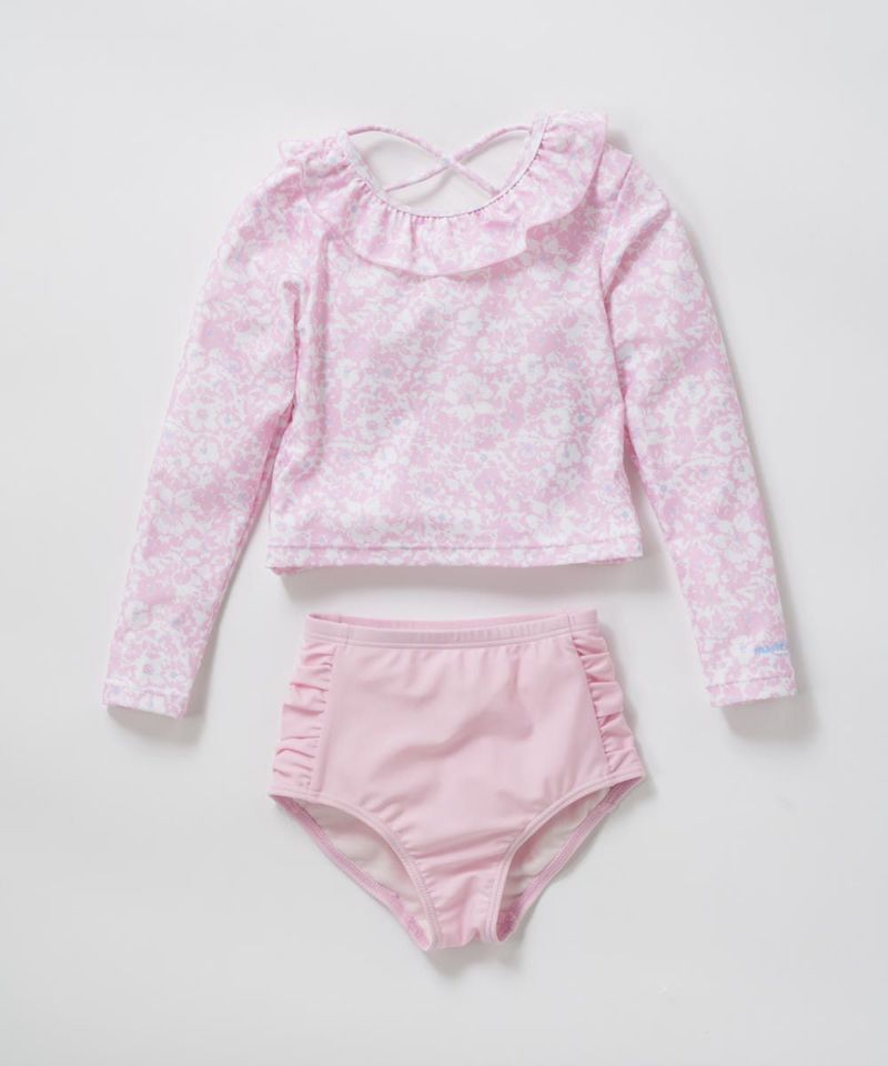 marie claire ENFANTS<br>キッズ 花柄セパレート水着/ラッシュガードタイプ
