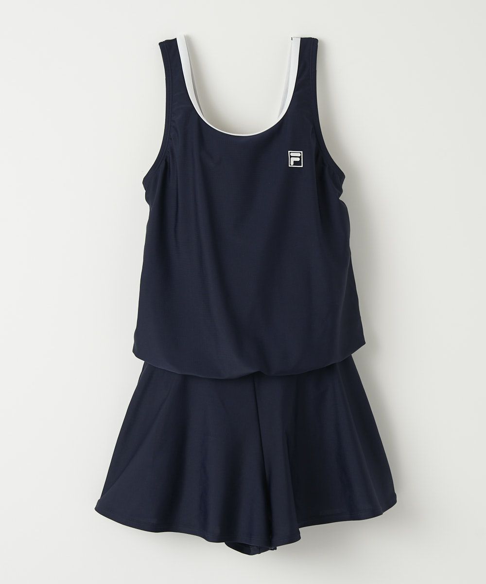 FILA キッズ スクール水着/ネイビー×ホワイト（キュロット
