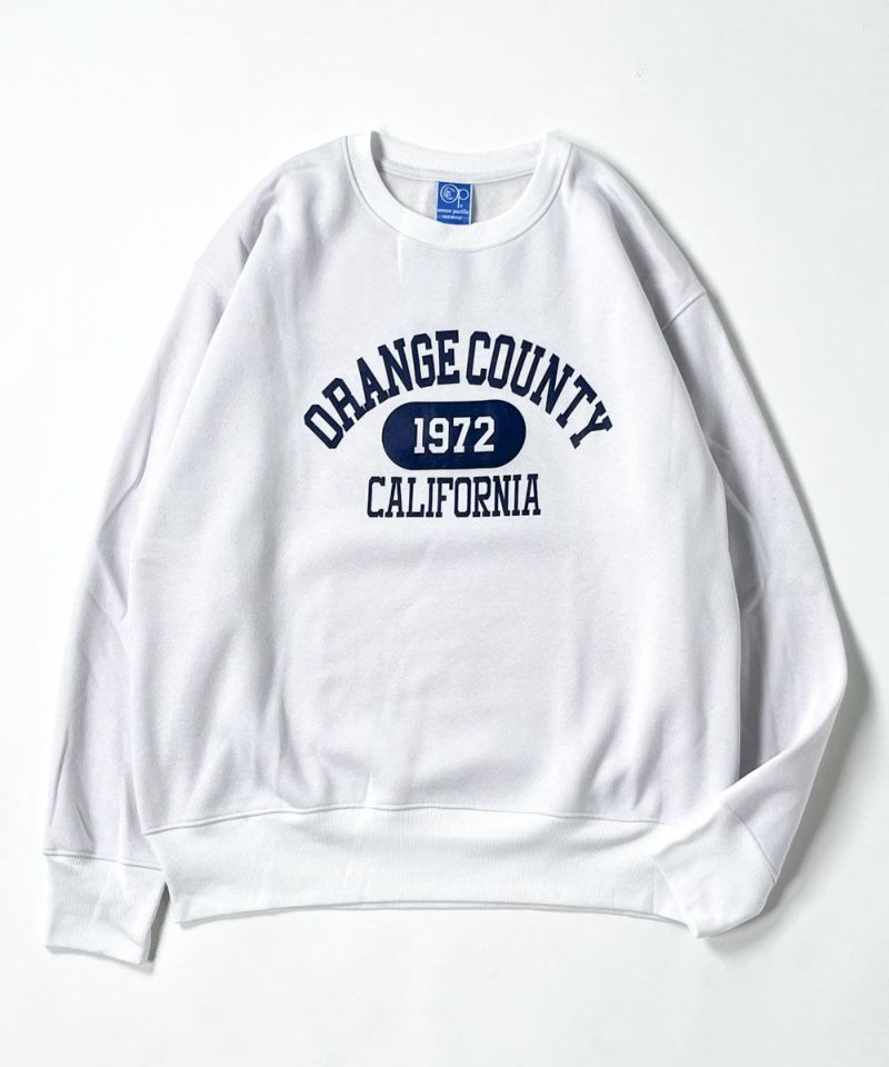 ocean pacificメンズ フロントカレッジロゴ裏起毛クルースウェット