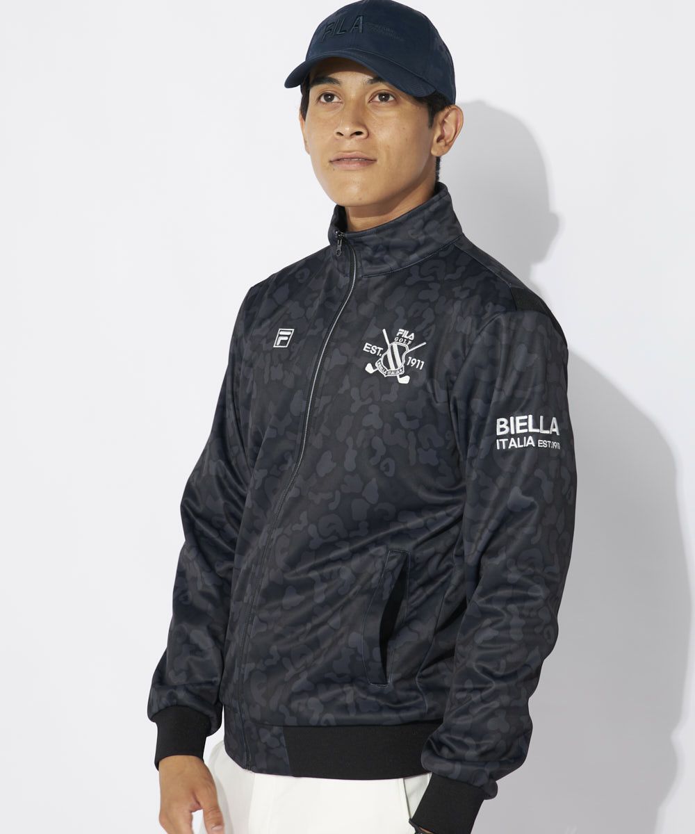 FILA GOLFメンズ カモ柄ボンディングブルゾン｜ストレッチ/保温/防風