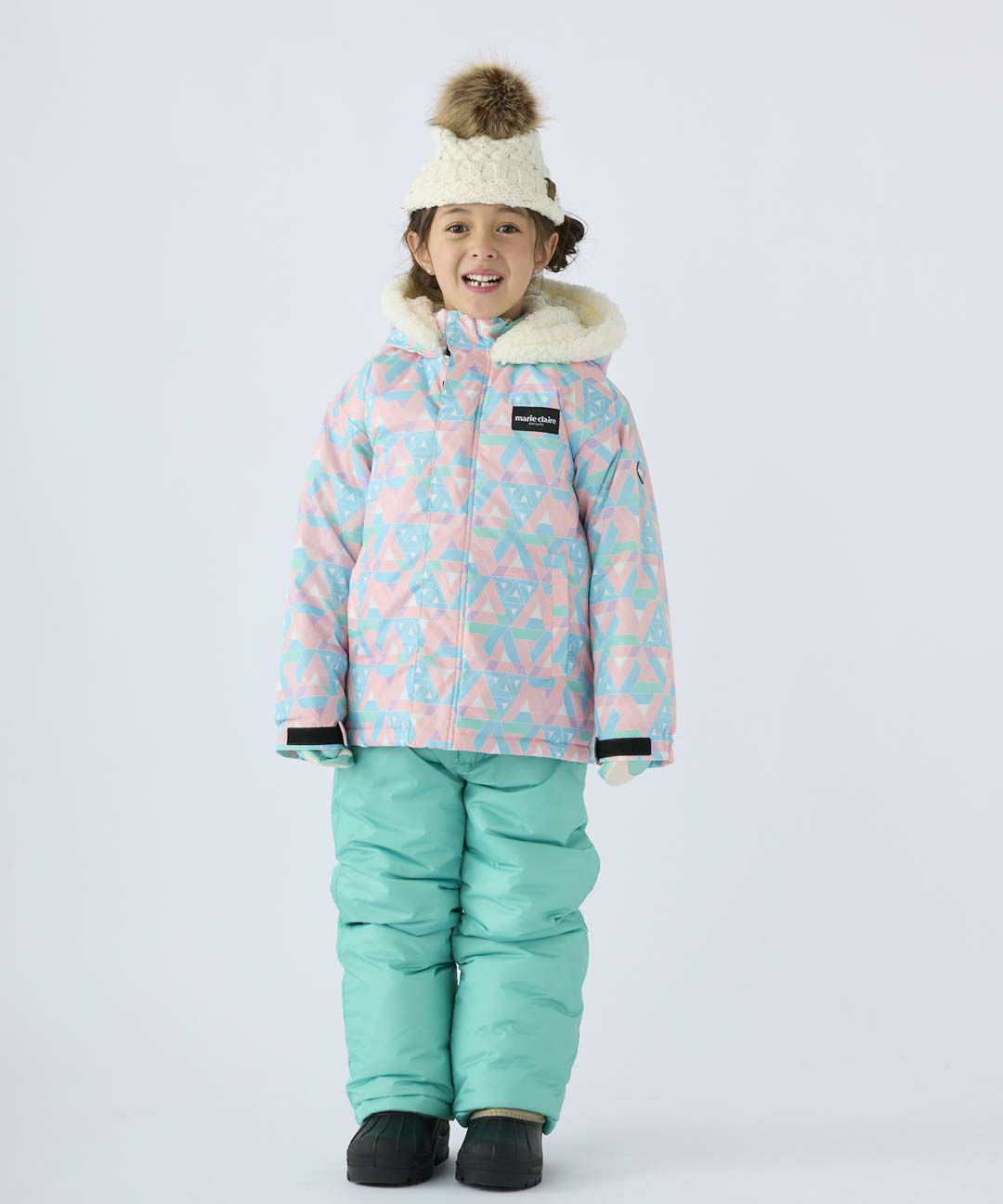 marie claire ENFANTSキッズ サイズ調整付き 幾何柄スキー