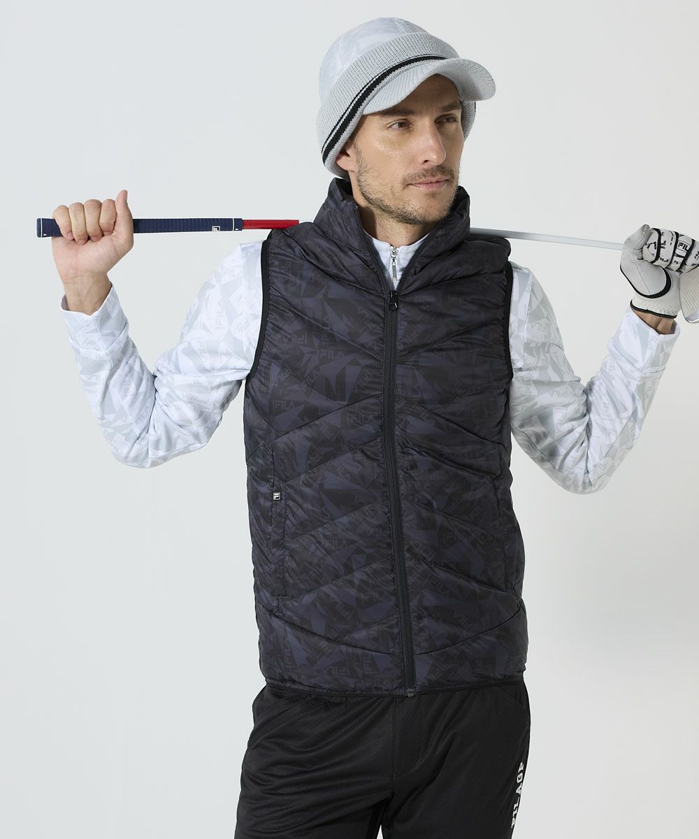 FILA GOLFメンズ ハイブリッドダウンベスト｜撥水加工 / 保温