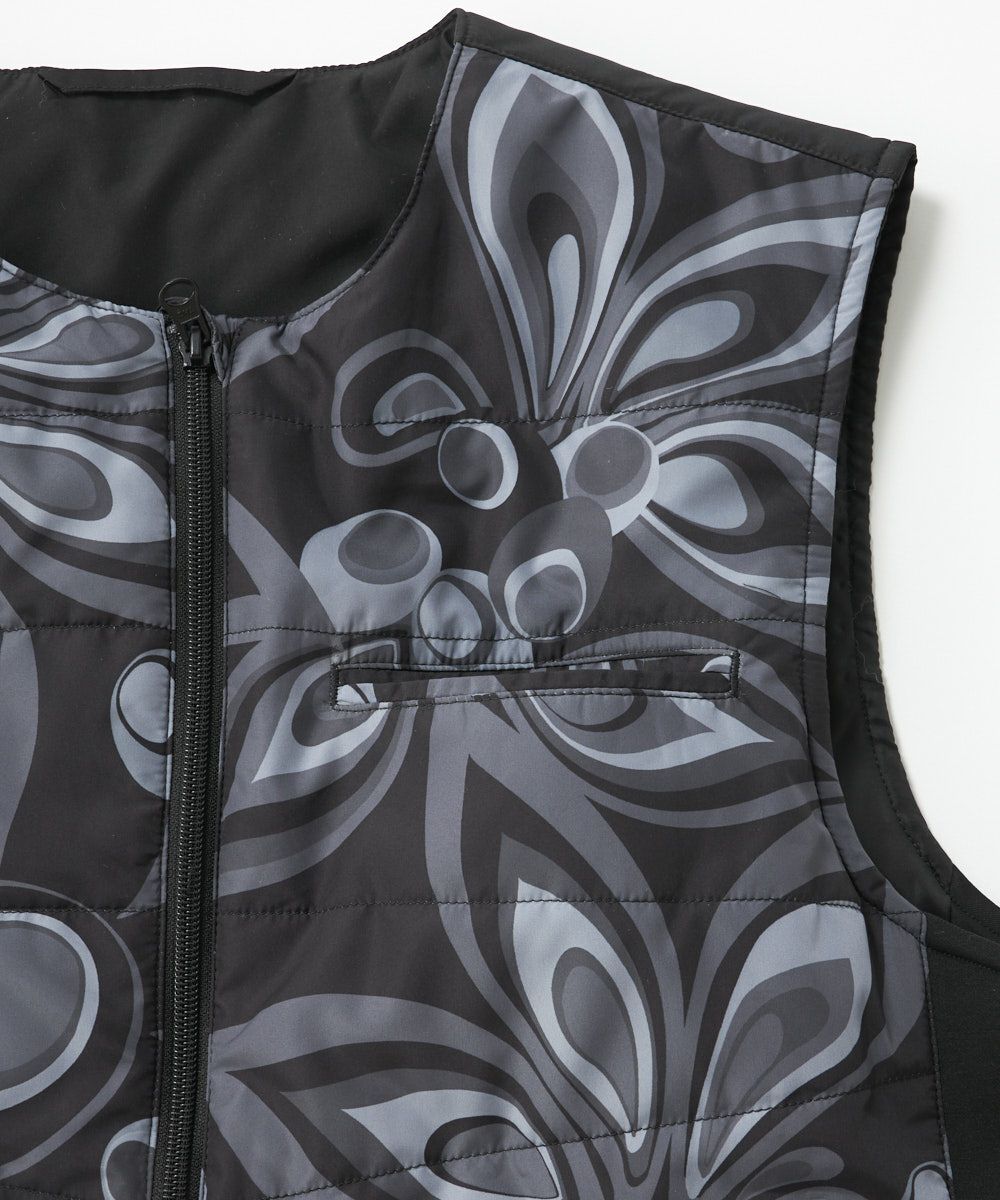 LOUDMOUTHメンズ HOTOPIA中綿電熱ベスト Shagadelic Silver シャガ