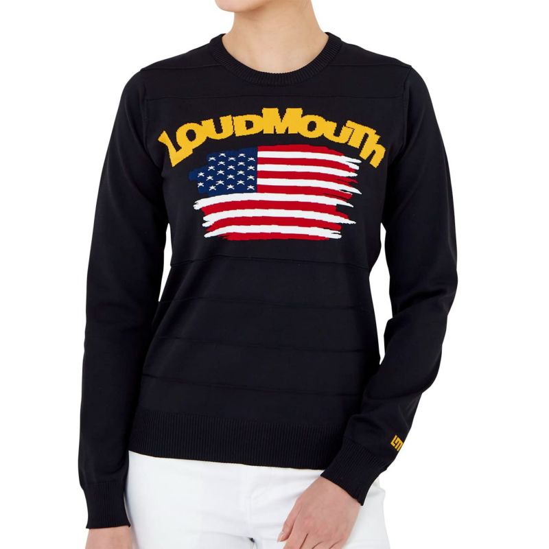 Loudmouth - coco 中古 ラウドマウス LOUDMOUTH メンズ セーター M グレー 長袖クルーネック ニット  国旗柄 サイズ：L LOUD MOUTH ラウドマウス 長袖ニットセーター