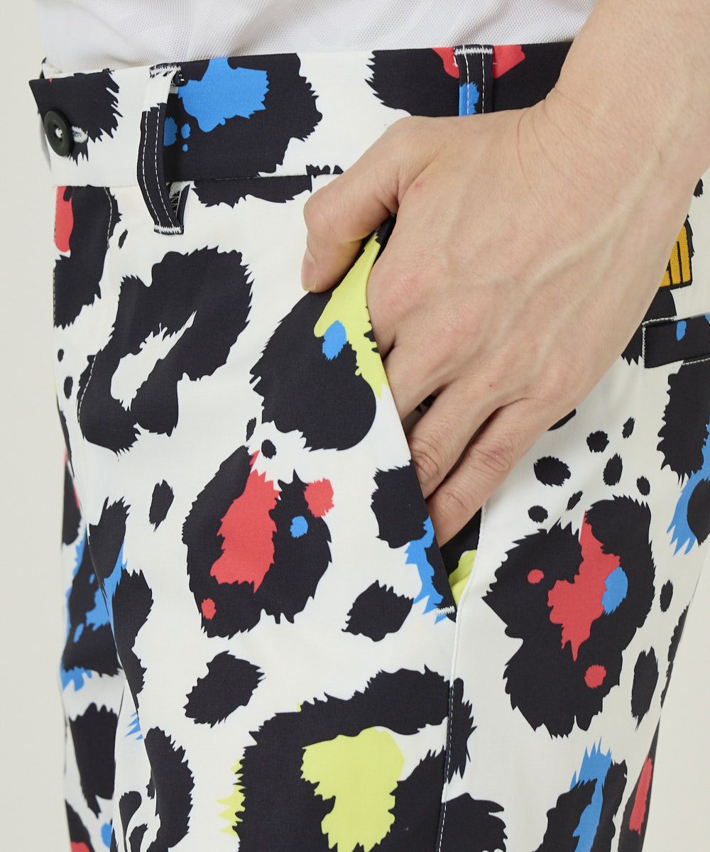 LOUDMOUTHメンズ ショートパンツ ツイル素材 ネオンレオパード