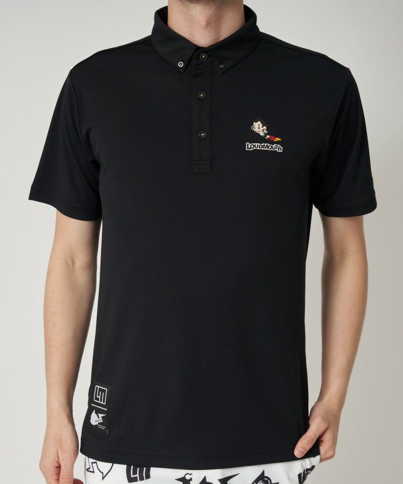 LOUDMOUTHメンズ 半袖ポロシャツ シューティングスター柄エンボス