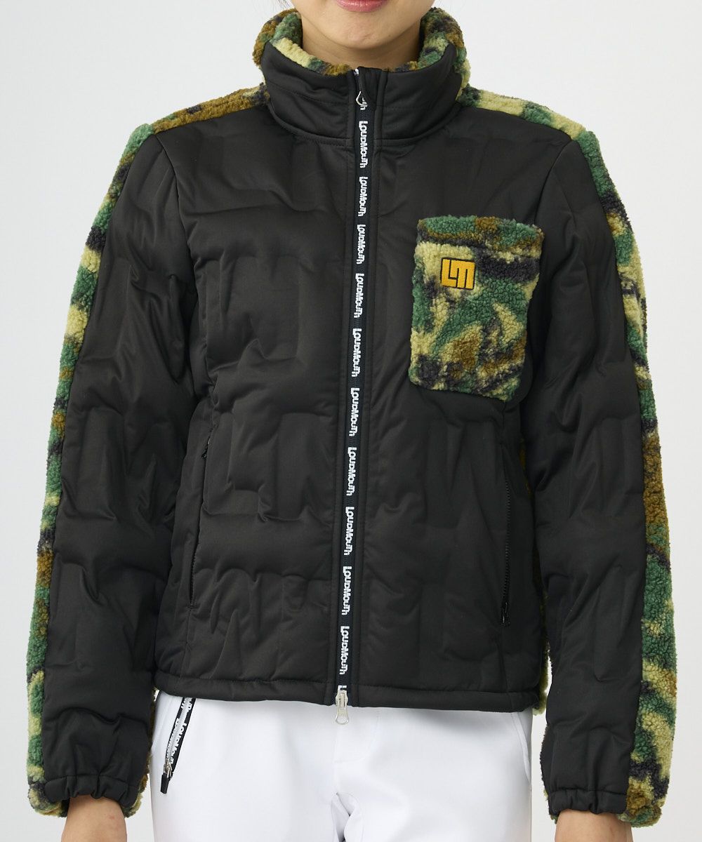 LOUDMOUTHレディース 2wayエンボス袋ジャガードブルゾン ブラック / 袖