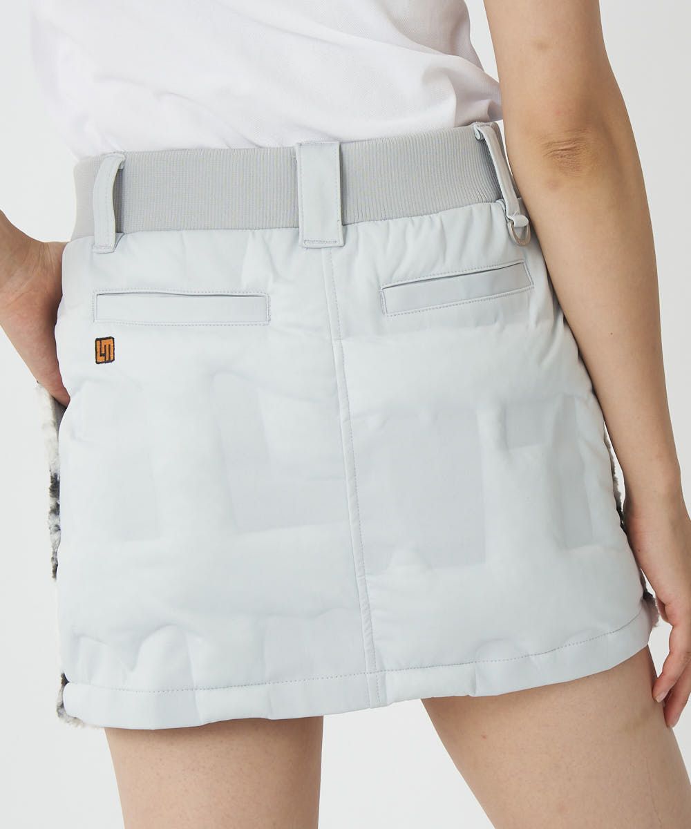 LOUDMOUTHレディース ボア×キルト中綿スカート ライトグレー