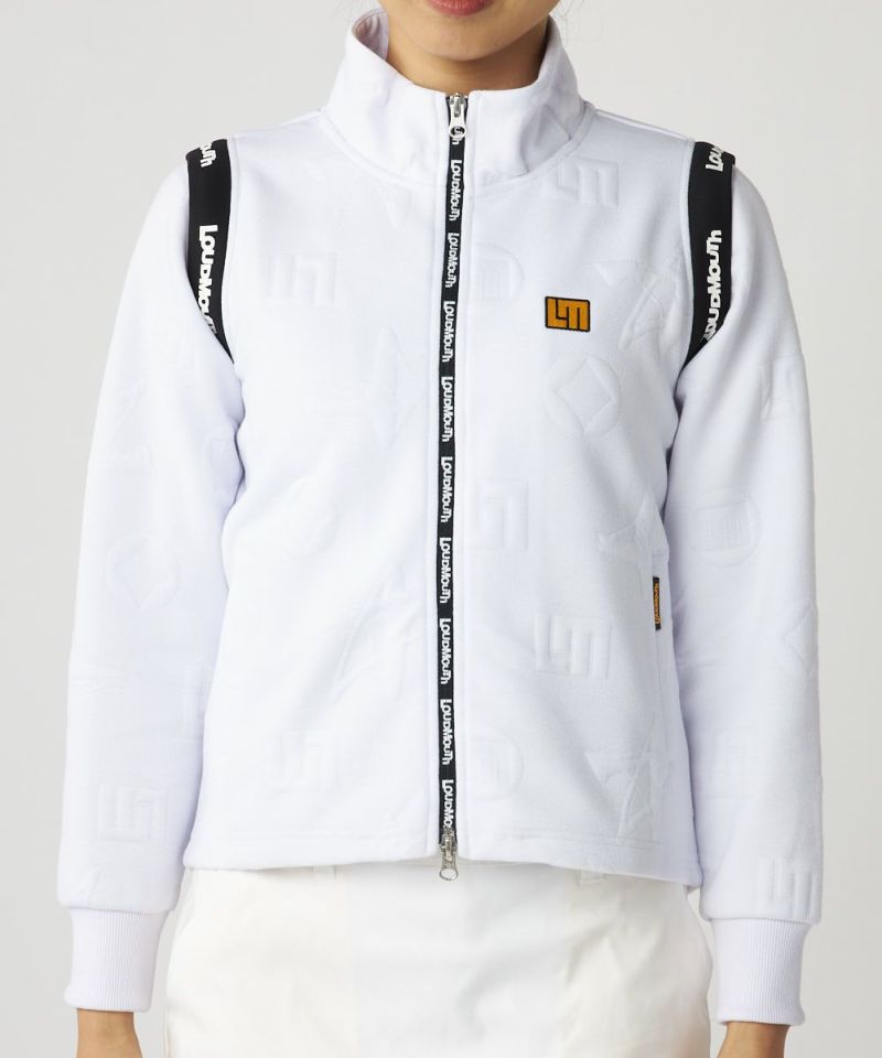 LOUDMOUTHレディース 2wayエンボス袋ジャガードブルゾン ブラック / 袖