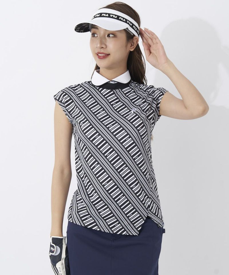 FILA GOLFレディース 半袖モックネック軽量ニット/セットアップ