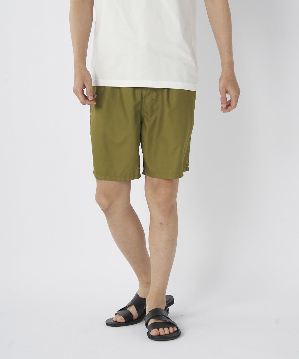 RUSTYメンズ 無地ワンポイントワッペンロゴショートボードショーツ