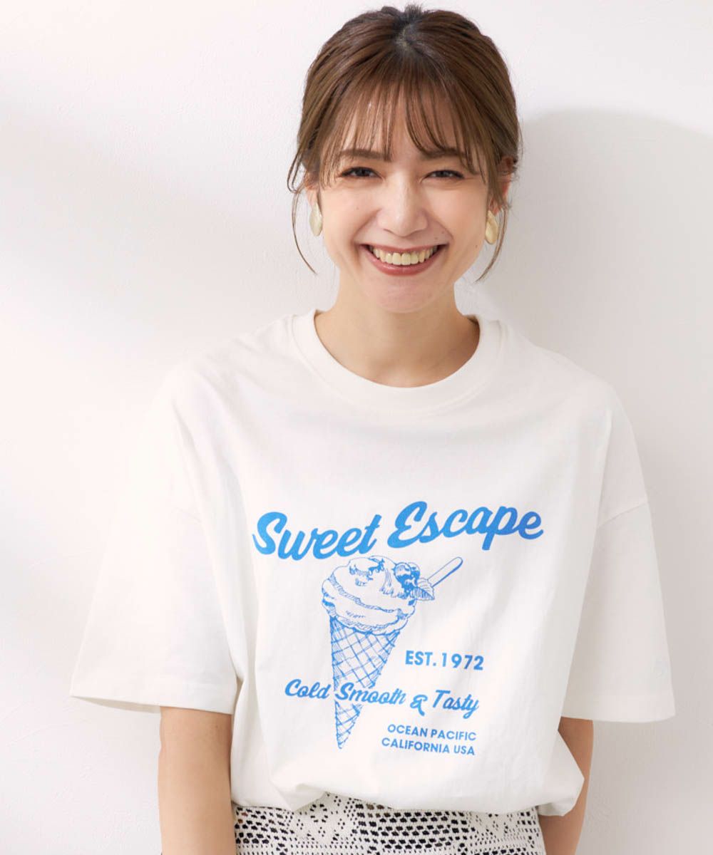 ocean pacificレディース アイスクリームモチーフデザイン 半袖Tシャツ