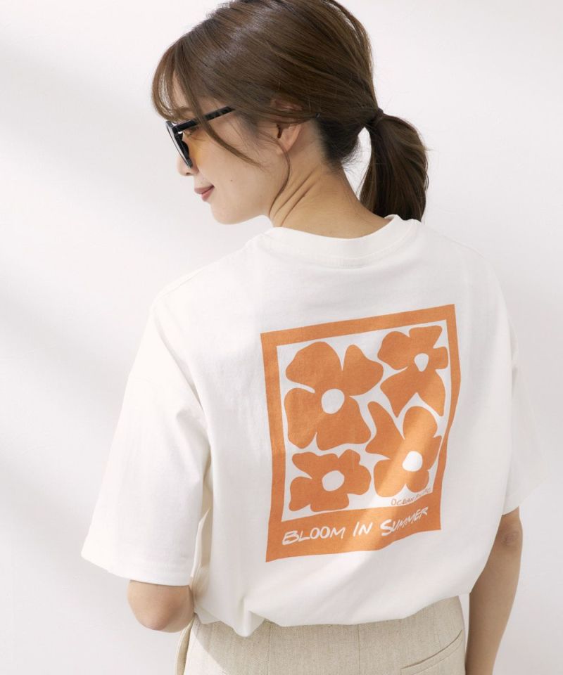 ocean pacificレディース お花モチーフバックプリント半袖Tシャツ