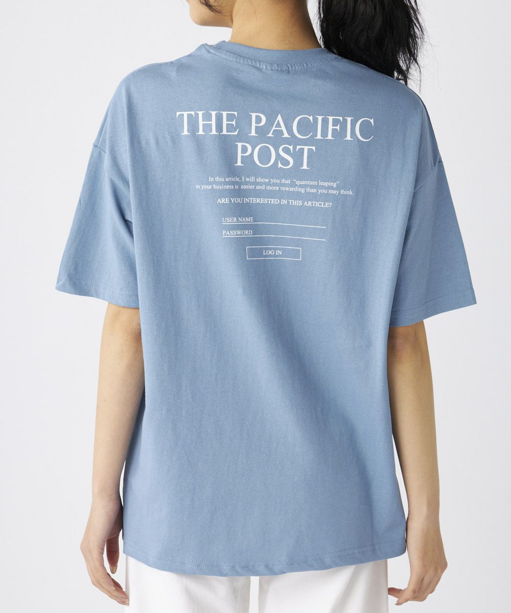 ocean pacificレディース メッセージバックプリント 半袖Tシャツ