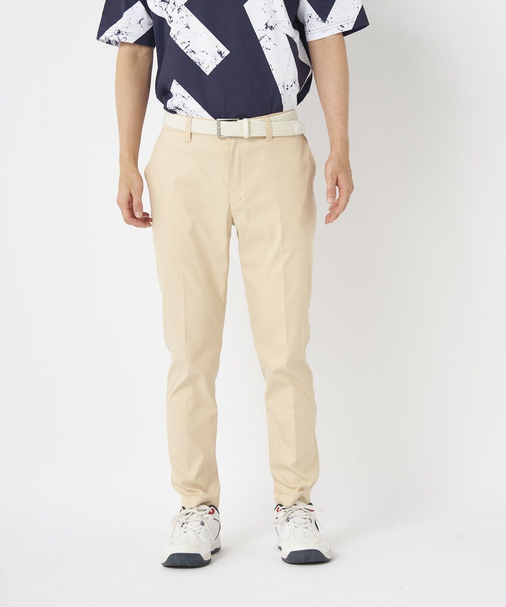 FILA GOLFメンズ ツイルエンボス加工9分丈テーパードパンツ | 吸汗速乾