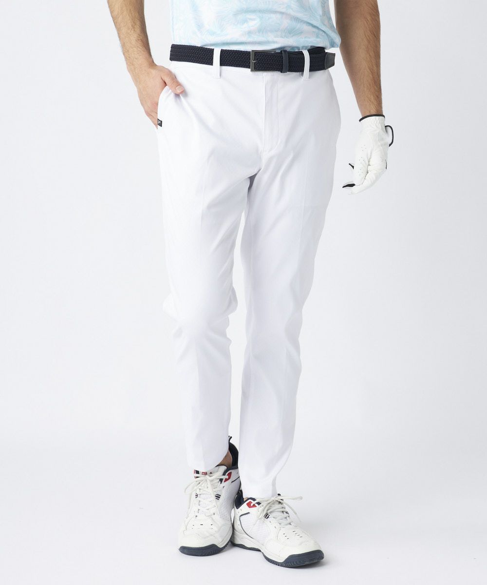 FILA GOLFメンズ ツイルエンボス加工9分丈テーパードパンツ | 吸汗速乾