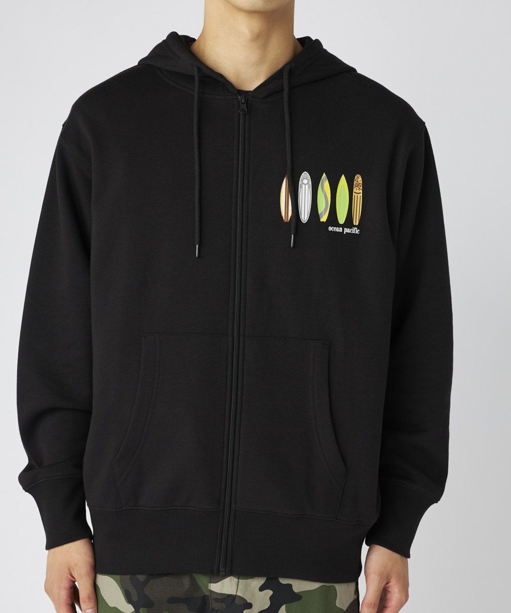 ocean pacificメンズ 裏起毛スウェットジップアップパーカー