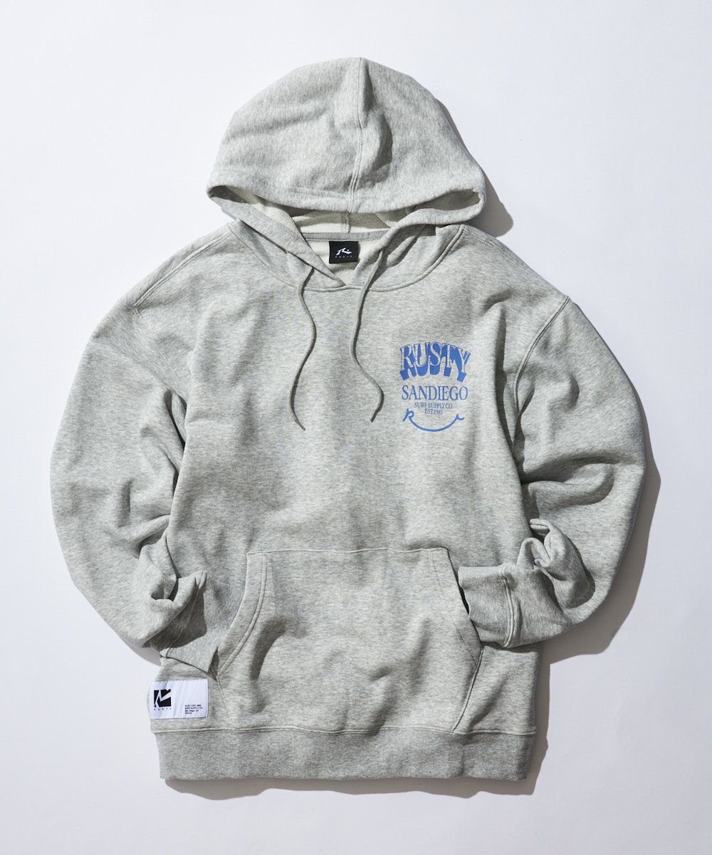RUSTYメンズ ニコちゃん 裏毛パーカー | OCEANweb（オーシャンウェブ