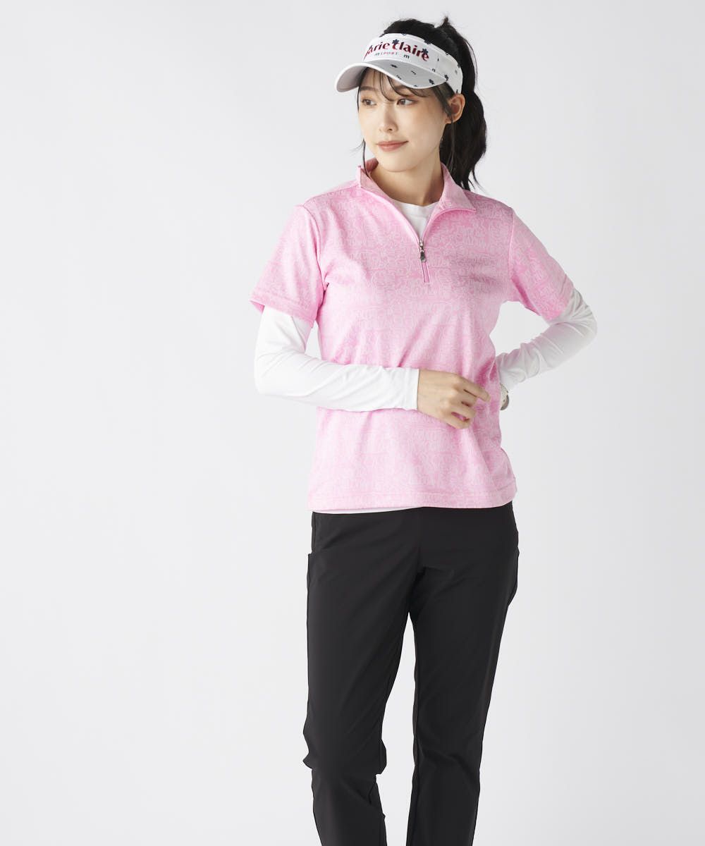 marie claireレディース リボンロゴ半袖ジップシャツ | OCEANweb